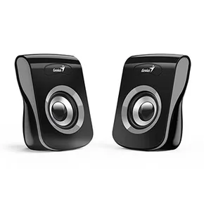 Genius Lautsprechers SP-Q180, 2.0, 6W, schwarz-grau, Lautstärkeregler, mit Standfuss, 150Hz-20kHz
